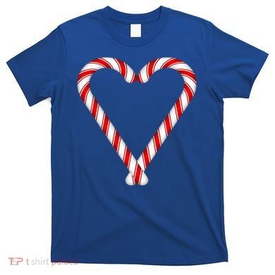 Christmas Candy Cane Heart Mom Dad Gift T-Shirt