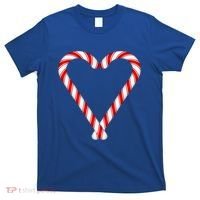Christmas Candy Cane Heart Mom Dad Gift T-Shirt thumb 0