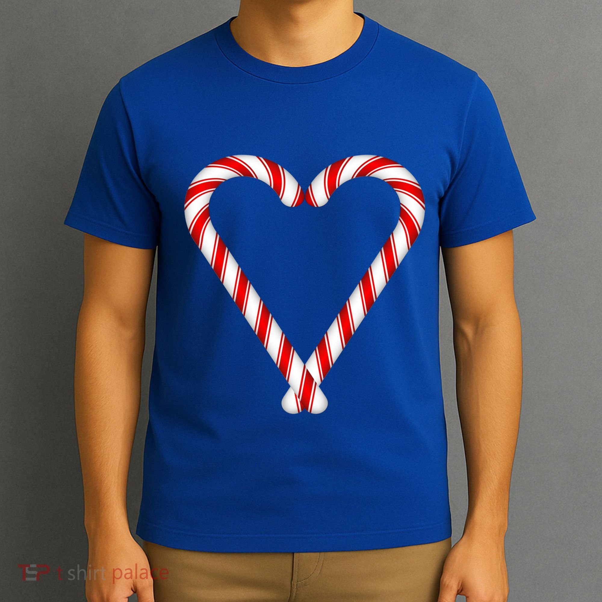Christmas Candy Cane Heart Mom Dad Gift T-Shirt