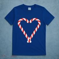 Christmas Candy Cane Heart Mom Dad Gift T-Shirt thumb 5
