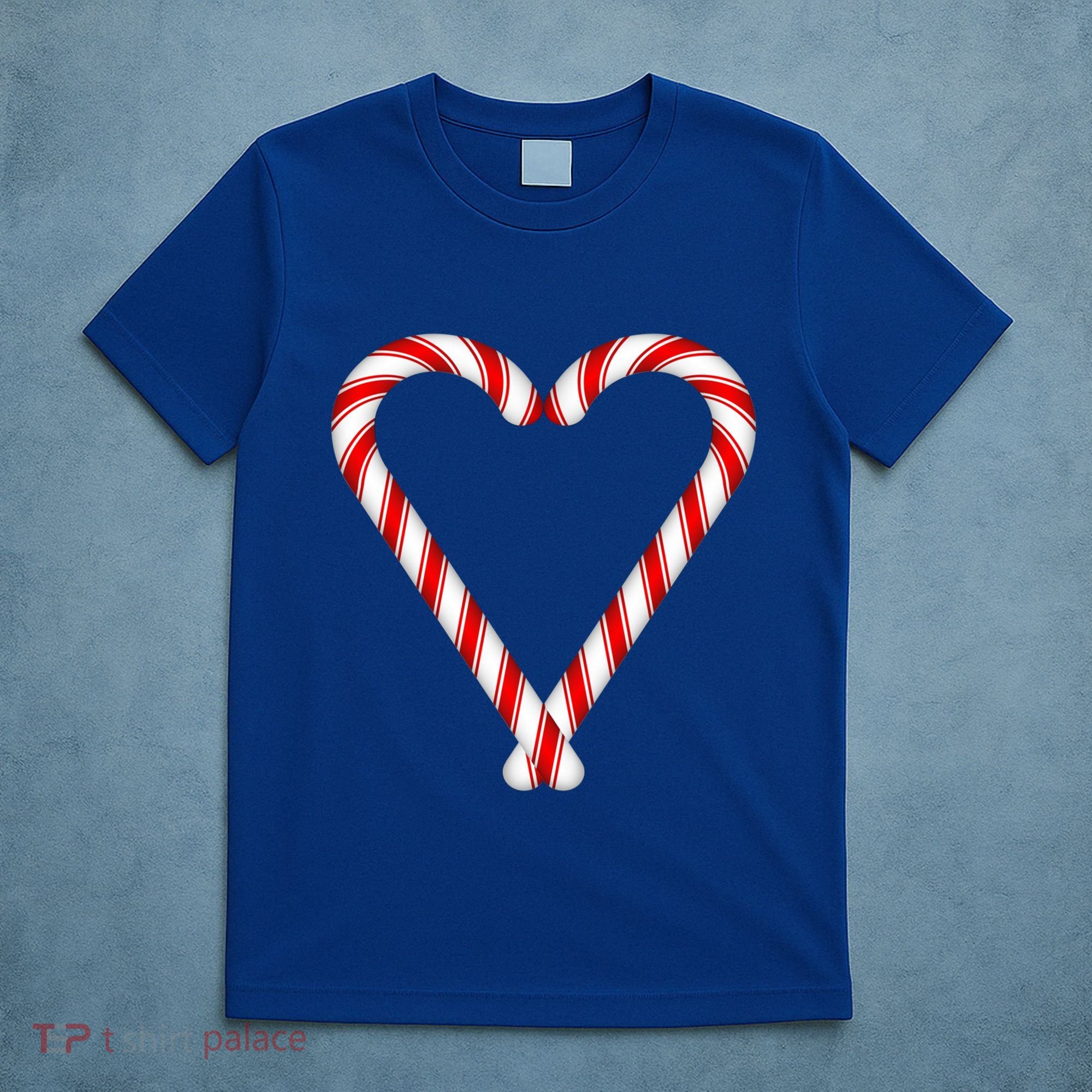Christmas Candy Cane Heart Mom Dad Gift T-Shirt