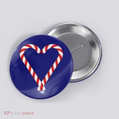 Christmas Candy Cane Heart Mom Dad Gift Button