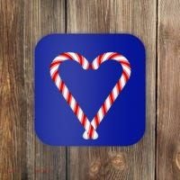 Christmas Candy Cane Heart Mom Dad Gift Coaster thumb 0