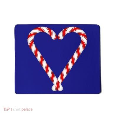 Christmas Candy Cane Heart Mom Dad Gift Mousepad