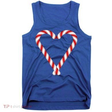 Christmas Candy Cane Heart Mom Dad Gift Tank Top