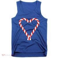 Christmas Candy Cane Heart Mom Dad Gift Tank Top thumb 0