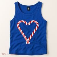 Christmas Candy Cane Heart Mom Dad Gift Tank Top thumb 2