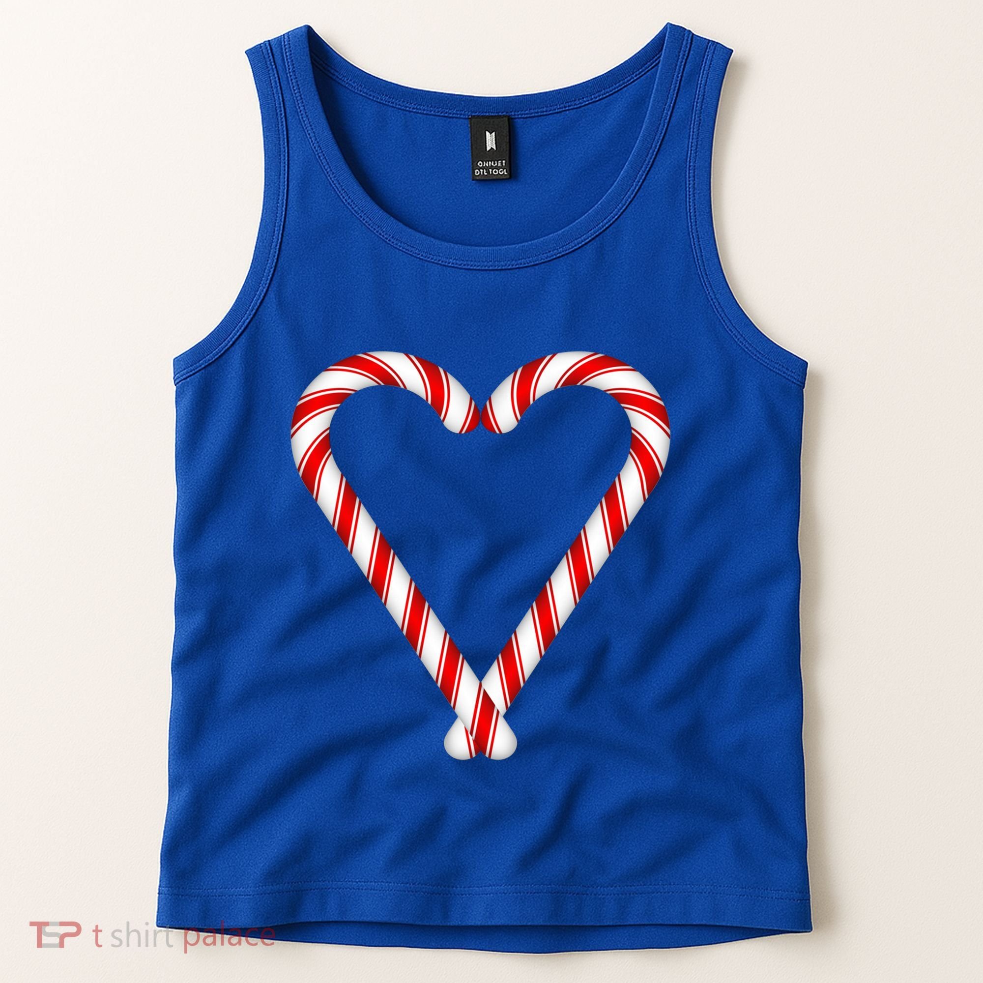 Christmas Candy Cane Heart Mom Dad Gift Tank Top