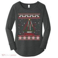 Clarinegift Clarinet Christmas Tree Ugly Xmas Sweater Gift Women's Perfect Tri Tunic Long Sleeve Shirt thumb 0