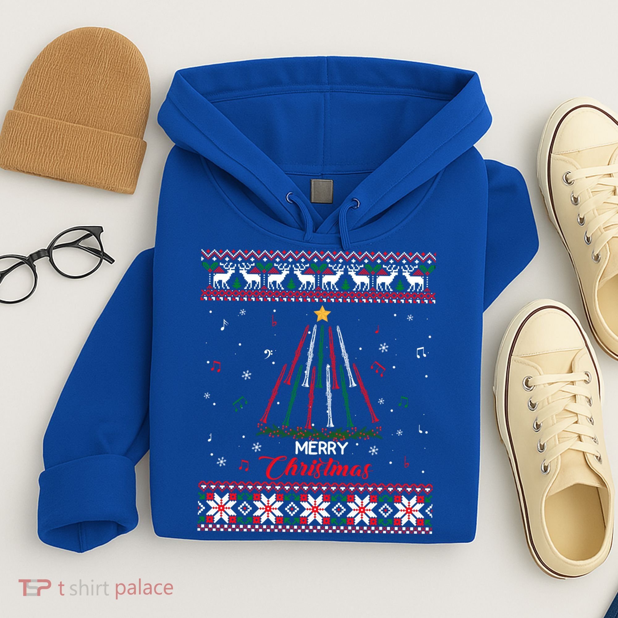 Clarinegift Clarinet Christmas Tree Ugly Xmas Sweater Gift Hoodie