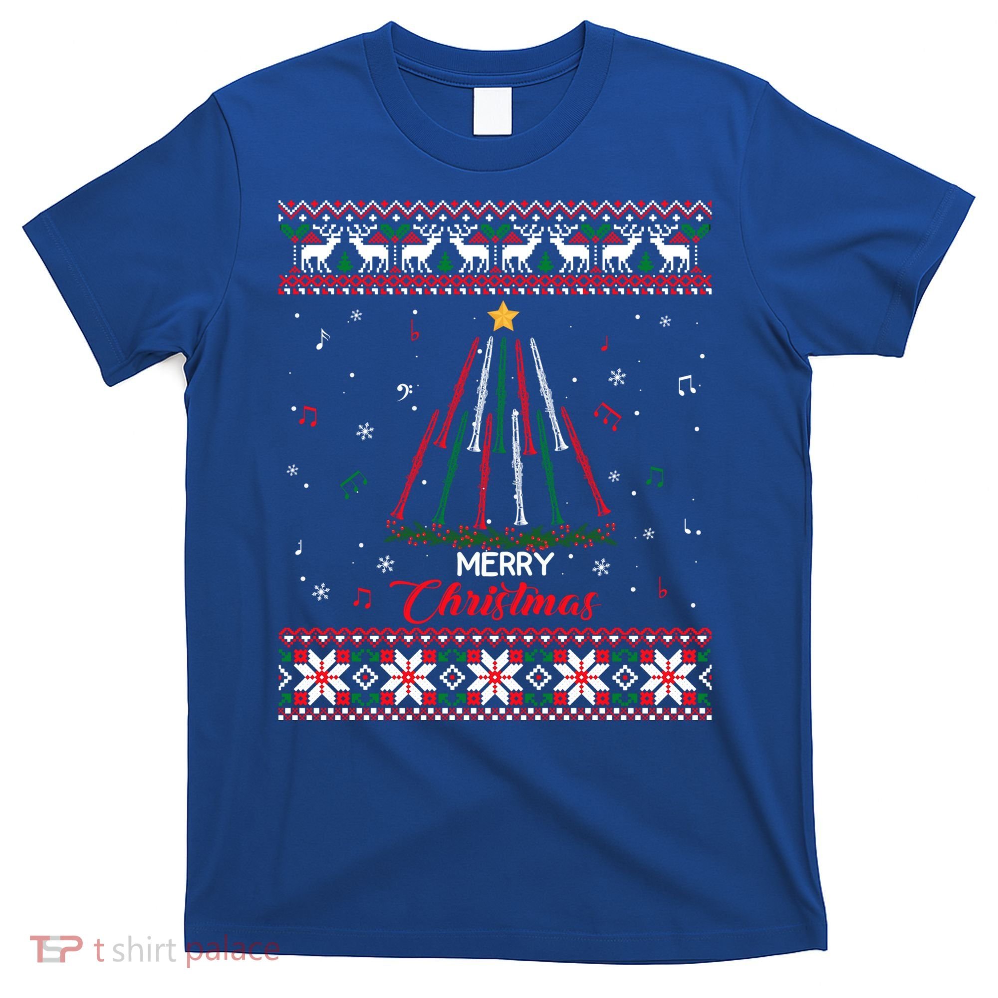 Clarinegift Clarinet Christmas Tree Ugly Xmas Sweater Gift T-Shirt