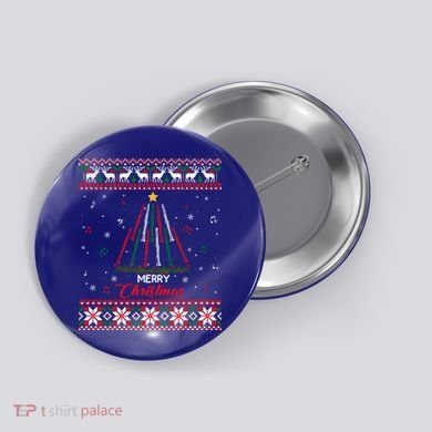 Clarinegift Clarinet Christmas Tree Ugly Xmas Sweater Gift Button