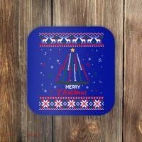 Clarinegift Clarinet Christmas Tree Ugly Xmas Sweater Gift Coaster thumb 0