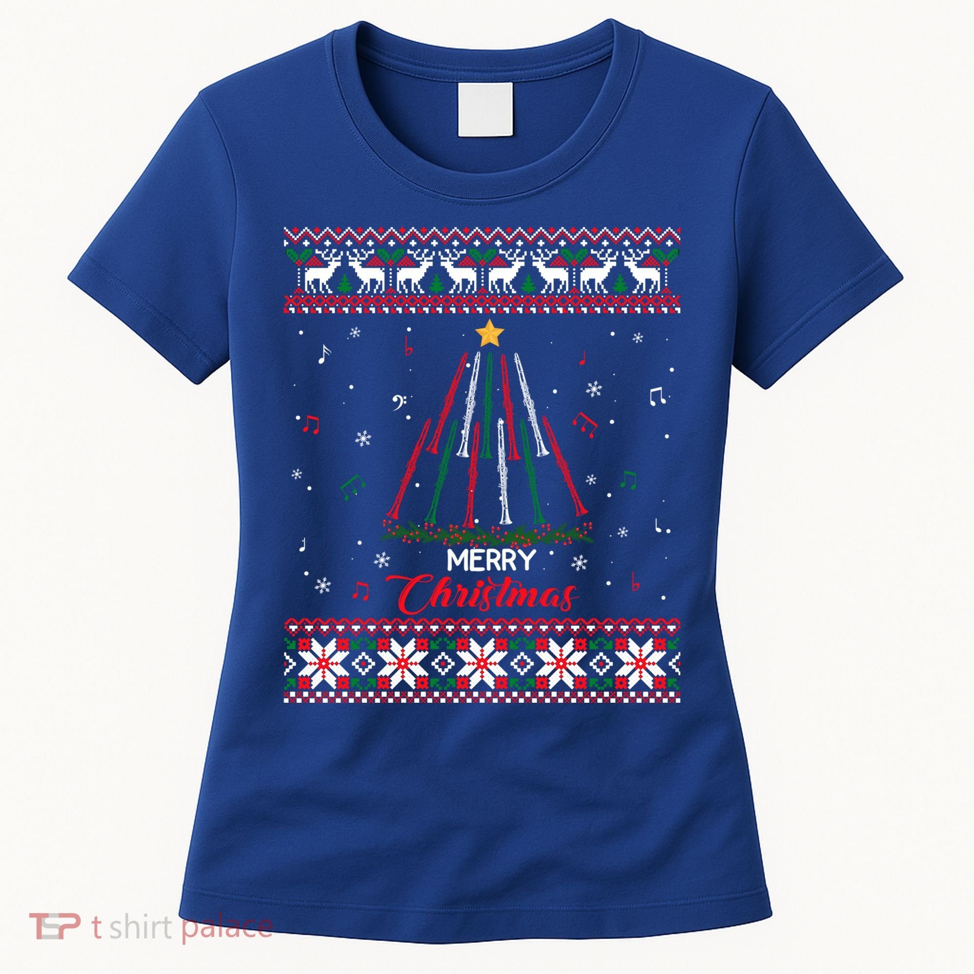 Clarinegift Clarinet Christmas Tree Ugly Xmas Sweater Gift Women's T-Shirt