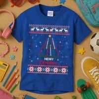 Clarinegift Clarinet Christmas Tree Ugly Xmas Sweater Gift Kids T-Shirt thumb 3