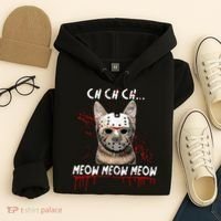 Ch Ch Ch Meow Meow Scary Friday Costume Halloween Cat Hoodie thumb 4