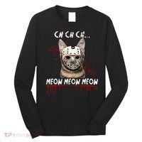 Ch Ch Ch Meow Meow Scary Friday Costume Halloween Cat Long Sleeve Shirt thumb 0