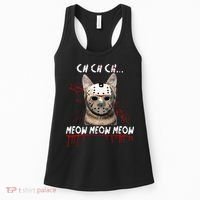 Ch Ch Ch Meow Meow Scary Friday Costume Halloween Cat Women's Tank Top thumb 0