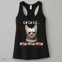 Ch Ch Ch Meow Meow Scary Friday Costume Halloween Cat Women's Tank Top thumb 3