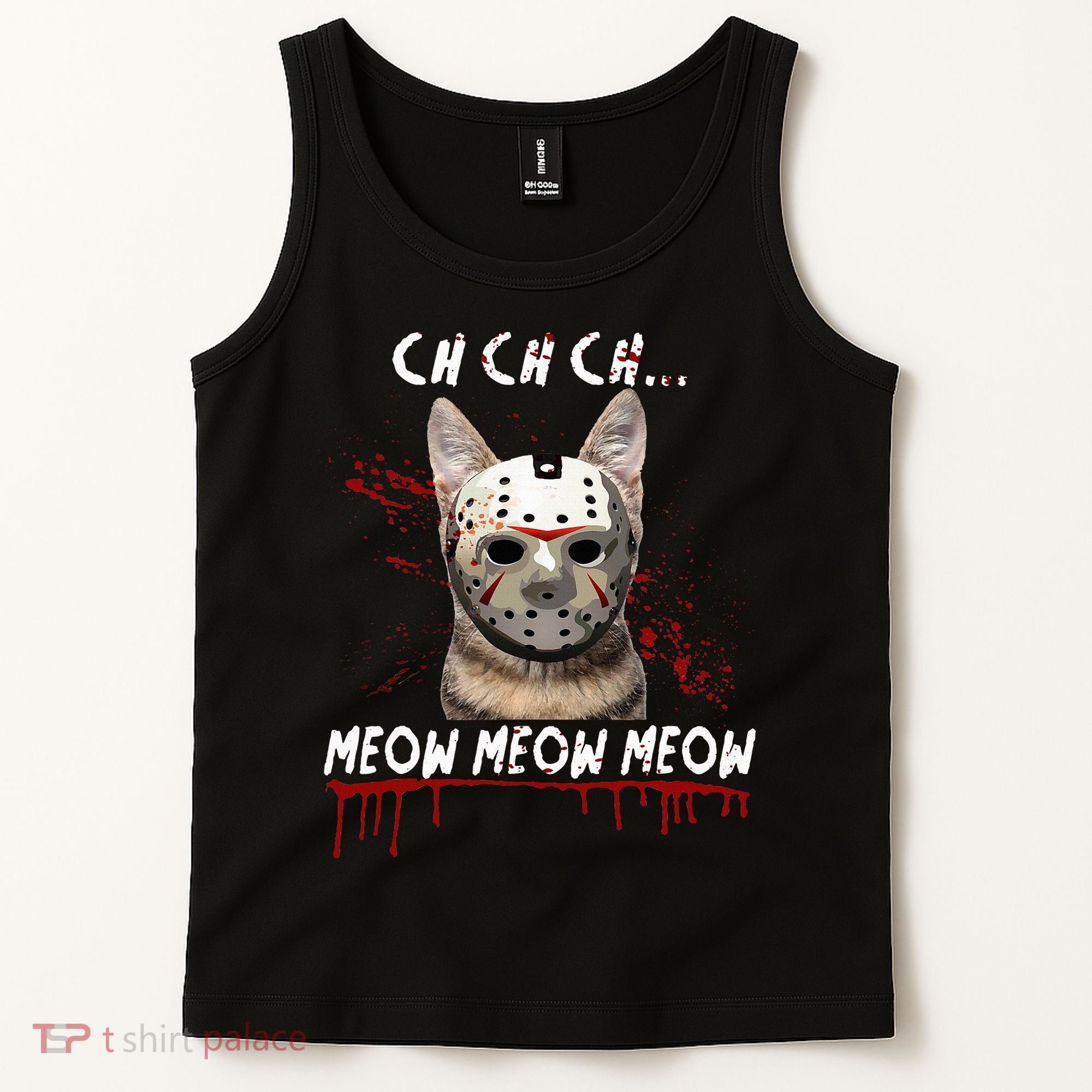 Ch Ch Ch Meow Meow Scary Friday Costume Halloween Cat Tank Top