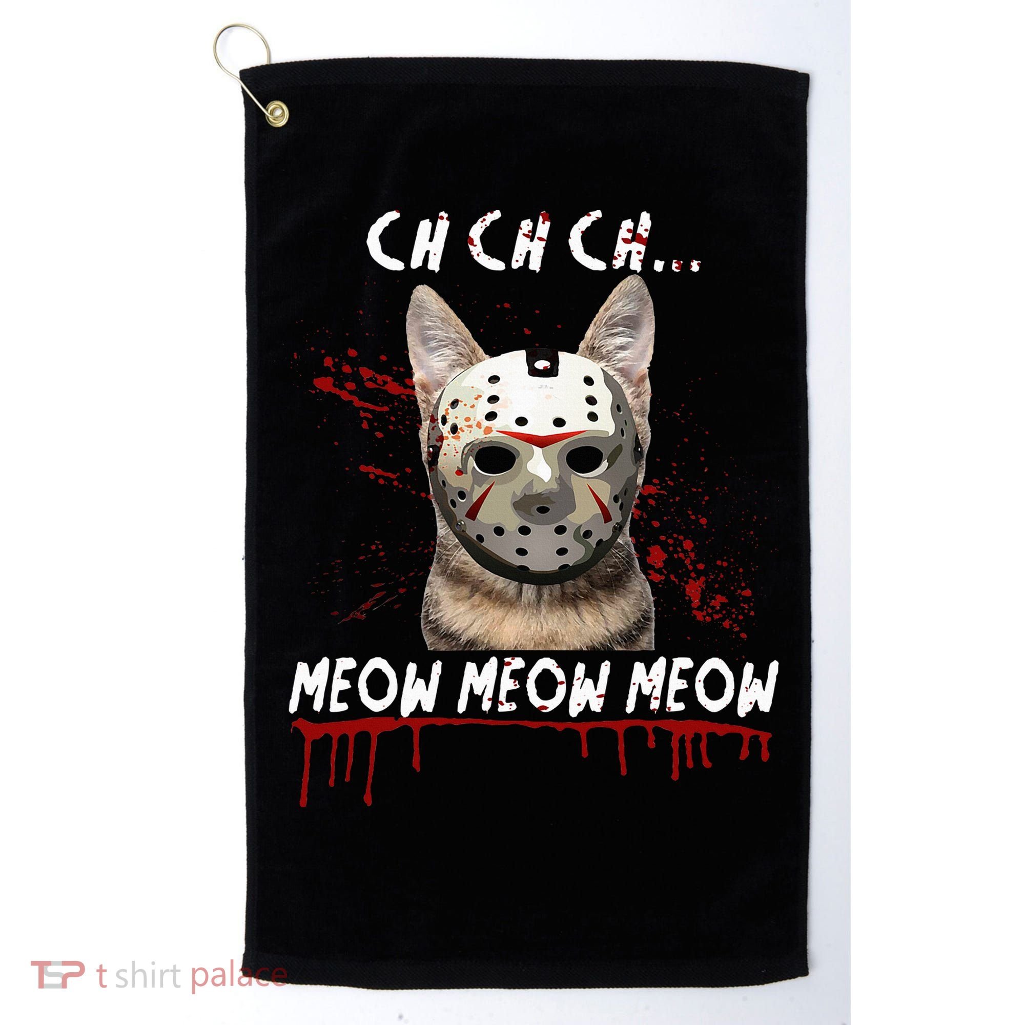 Ch Ch Ch Meow Meow Scary Friday Costume Halloween Cat Golf Towel