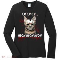 Ch Ch Ch Meow Meow Scary Friday Costume Halloween Cat Women's Long Sleeve Shirt thumb 0
