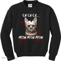 Ch Ch Ch Meow Meow Scary Friday Costume Halloween Cat Kids Sweatshirt thumb 0