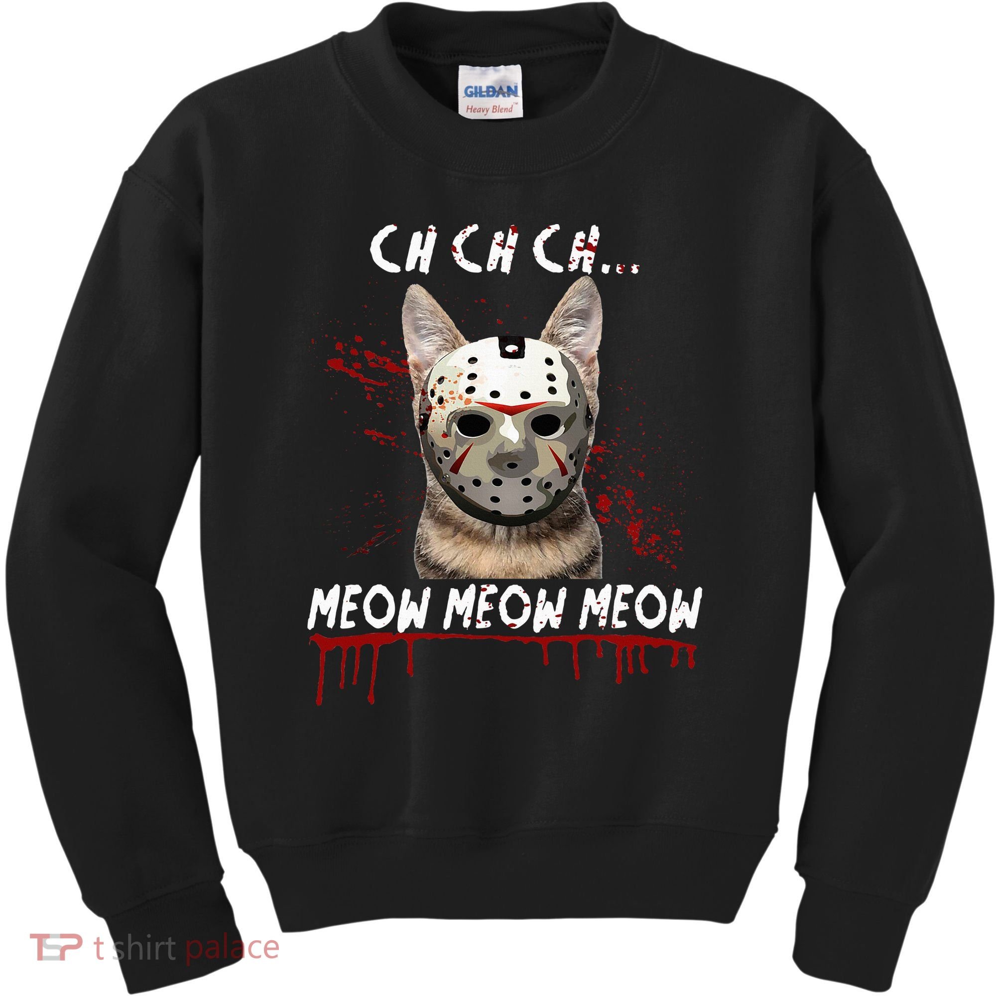 Ch Ch Ch Meow Meow Scary Friday Costume Halloween Cat Kids Sweatshirt