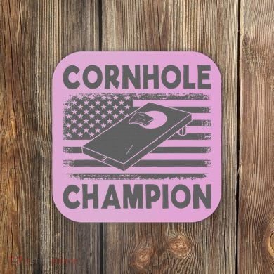 Cornhole Champion Cornhole Team Bean Bag Funny Cornhole Coaster
