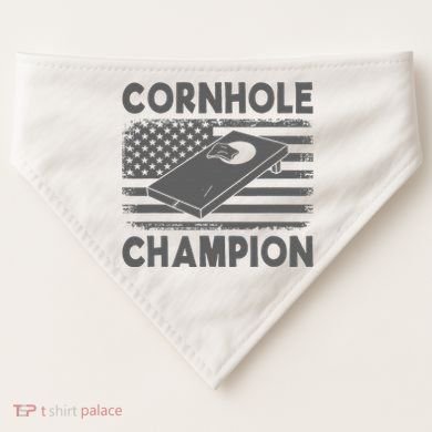 Cornhole Champion Cornhole Team Bean Bag Funny Cornhole USA-Made Doggie Bandana