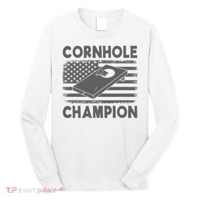 Cornhole Champion Cornhole Team Bean Bag Funny Cornhole Long Sleeve Shirt