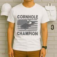Cornhole Champion Cornhole Team Bean Bag Funny Cornhole T-Shirt thumb 6