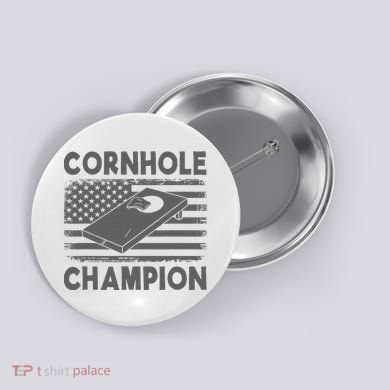 Cornhole Champion Cornhole Team Bean Bag Funny Cornhole Button