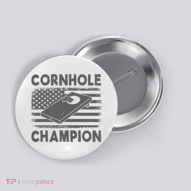 Cornhole Champion Cornhole Team Bean Bag Funny Cornhole Button