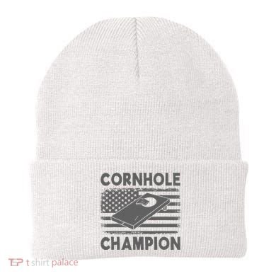 Cornhole Champion Cornhole Team Bean Bag Funny Cornhole Beanie