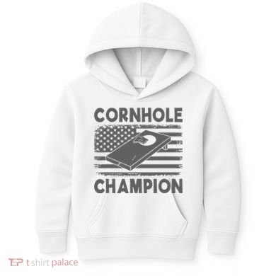 Cornhole Champion Cornhole Team Bean Bag Funny Cornhole Kids Hoodie