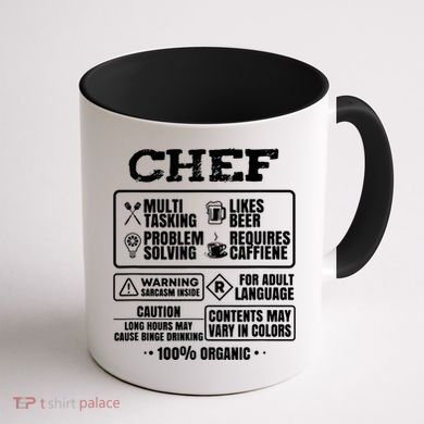 Chef Cooking Coffee Mug back