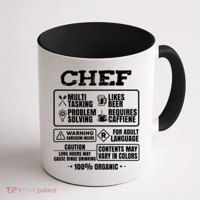 Chef Cooking Coffee Mug back
