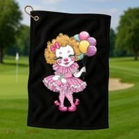 Cute Clowncore Coquette Aesthetic Clown Gift Golf Towel thumb 1