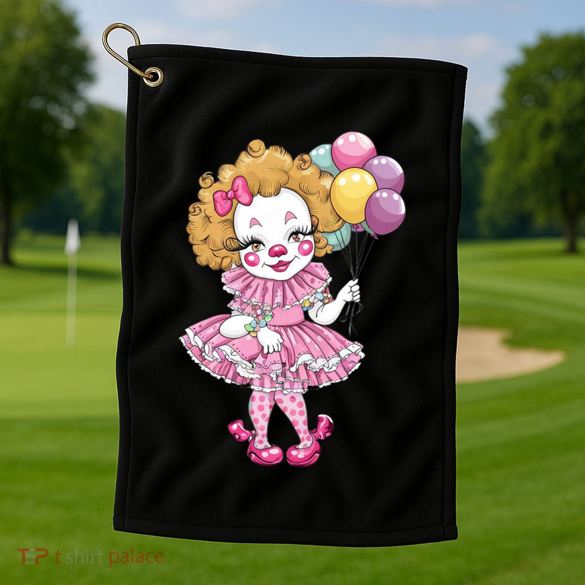 Cute Clowncore Coquette Aesthetic Clown Gift Golf Towel
