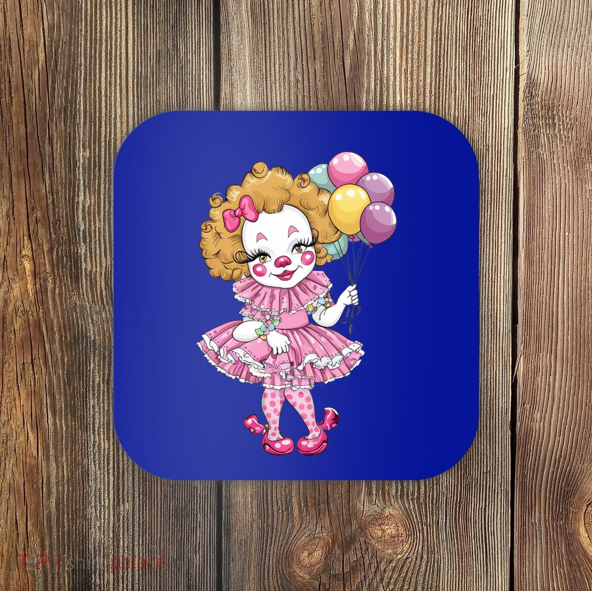 Cute Clowncore Coquette Aesthetic Clown Gift Coaster
