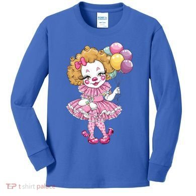 Cute Clowncore Coquette Aesthetic Clown Gift Kids Long Sleeve Shirt