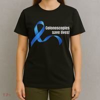 Colorectal Cancer Colon Cancer Awareness Blue Ribbon T-Shirt thumb 4