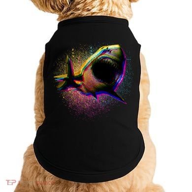 Cool Colorful CMYK Paint Spatter Shark Doggie Tank