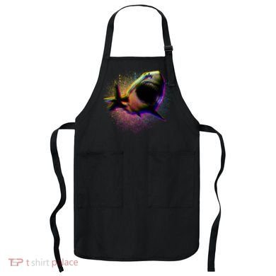 Cool Colorful CMYK Paint Spatter Shark Apron