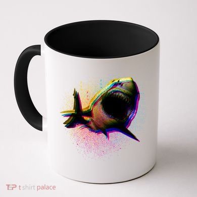 Cool Colorful CMYK Paint Spatter Shark Coffee Mug