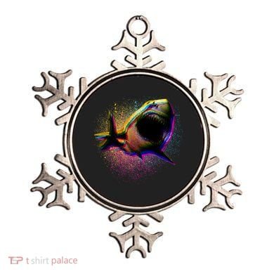 Cool Colorful CMYK Paint Spatter Shark Ornament
