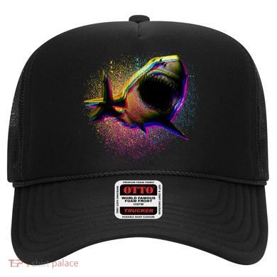Cool Colorful CMYK Paint Spatter Shark Hat