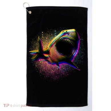 Cool Colorful CMYK Paint Spatter Shark Golf Towel