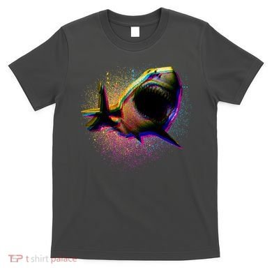 Cool Colorful CMYK Paint Spatter Shark T-Shirt